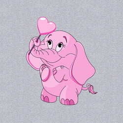 Свитшот хлопковый мужской Розовый слонёнок, цвет: меланж — фото 2