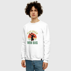 Свитшот хлопковый мужской Win Big, цвет: белый — фото 2