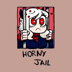 Свитшот хлопковый мужской HELLTAKER HORNY JAIL, цвет: пыльно-розовый — фото 2