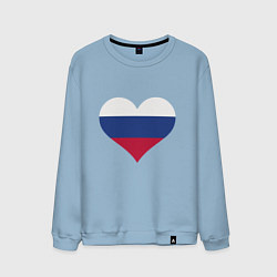 Свитшот хлопковый мужской Сердце - Россия, цвет: мягкое небо