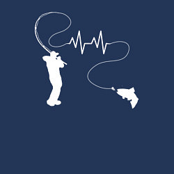 Свитшот хлопковый мужской Сердцебиение рыбалки, цвет: тёмно-синий — фото 2