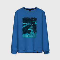Свитшот хлопковый мужской Ski Ride or Die, цвет: синий