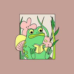 Свитшот хлопковый мужской ЛЯГУШКА ЗА КНИГОЙ, цвет: пыльно-розовый — фото 2
