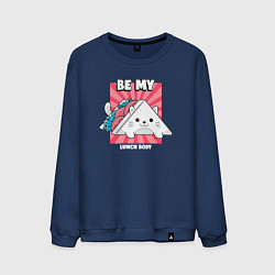 Свитшот хлопковый мужской Кот - сэндвич, цвет: тёмно-синий
