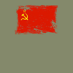 Свитшот хлопковый мужской Рваный флаг СССР, цвет: авокадо — фото 2