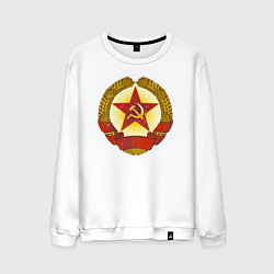 Свитшот хлопковый мужской Герб СССР без надписей, цвет: белый