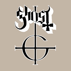Свитшот хлопковый мужской Ghost logo, цвет: миндальный — фото 2