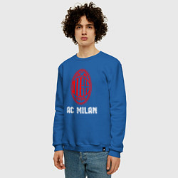Свитшот хлопковый мужской МИЛАН AC Milan, цвет: синий — фото 2