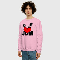 Свитшот хлопковый мужской JDM Heart Piston Japan, цвет: светло-розовый — фото 2