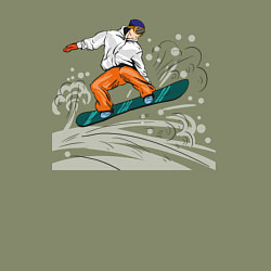 Свитшот хлопковый мужской Сноубордист snowboard, цвет: авокадо — фото 2