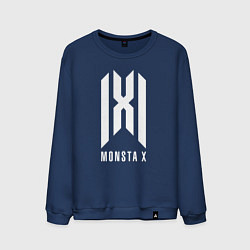 Свитшот хлопковый мужской Monsta x logo, цвет: тёмно-синий