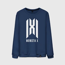 Свитшот хлопковый мужской Monsta x logo, цвет: тёмно-синий