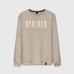 Свитшот хлопковый мужской S T A L K E R - Logo, цвет: миндальный