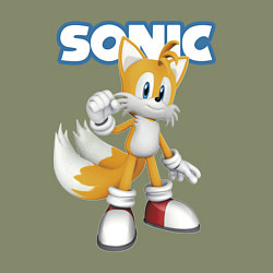 Свитшот хлопковый мужской Майлз Тейлз Прауэр Sonic Видеоигра, цвет: авокадо — фото 2