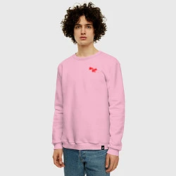 Свитшот хлопковый мужской Noize mc красное лого, цвет: светло-розовый — фото 2