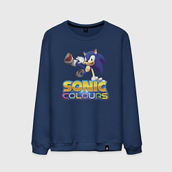 Свитшот хлопковый мужской Sonic Colours Hedgehog Video game, цвет: тёмно-синий