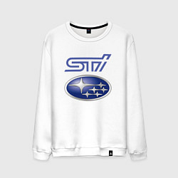 Свитшот хлопковый мужской SUBARU STI FS, цвет: белый