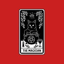 Свитшот хлопковый мужской The Magician Tarot card Волшебник карта Таро, цвет: красный — фото 2