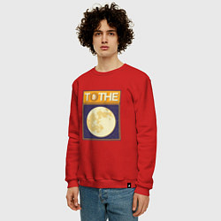 Свитшот хлопковый мужской Биткоин до Луны Bitcoint to the Moon, цвет: красный — фото 2