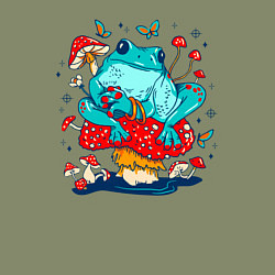 Свитшот хлопковый мужской Лягушка в мухоморах, цвет: авокадо — фото 2