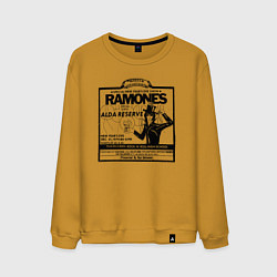 Свитшот хлопковый мужской Live at the Palladium, NY - Ramones, цвет: горчичный