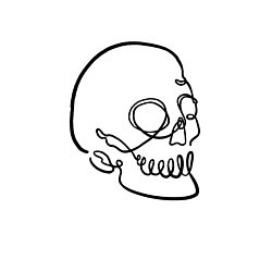 Свитшот хлопковый мужской Череп Лайн Арт Skull Line Art, цвет: белый — фото 2