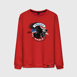 Свитшот хлопковый мужской Американский орел USA, цвет: красный