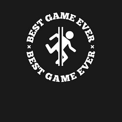 Свитшот хлопковый мужской Символ Portal и круглая надпись Best Game Ever, цвет: черный — фото 2