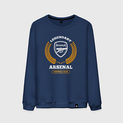 Свитшот хлопковый мужской Лого Arsenal и надпись Legendary Football Club, цвет: тёмно-синий