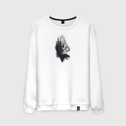 Свитшот хлопковый мужской Медвежий знак, цвет: белый