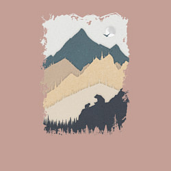 Свитшот хлопковый мужской Две медведя на скале, цвет: пыльно-розовый — фото 2