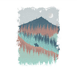 Свитшот хлопковый мужской Две медведика в горах, цвет: белый — фото 2