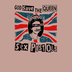 Свитшот хлопковый мужской Sex Pistols - God Save The Queen, цвет: пыльно-розовый — фото 2