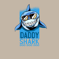 Свитшот хлопковый мужской Папочка акула, цвет: миндальный — фото 2