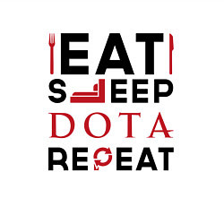 Свитшот хлопковый мужской Надпись: Eat Sleep Dota Repeat, цвет: белый — фото 2