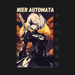 Свитшот хлопковый мужской NIER: AUTOMATA 2B, цвет: черный — фото 2