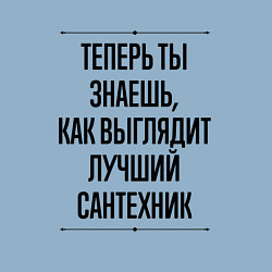 Свитшот хлопковый мужской Теперь ты знаешь как выглядит лучший Сантехник, цвет: мягкое небо — фото 2