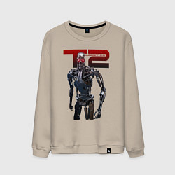 Свитшот хлопковый мужской Terminator 2 - T800, цвет: миндальный
