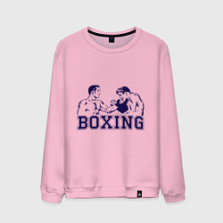 Свитшот хлопковый мужской Бокс Boxing is cool, цвет: светло-розовый