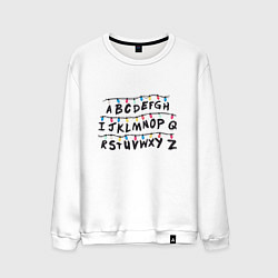 Свитшот хлопковый мужской STRANGER THINGS ALPHABET, цвет: белый