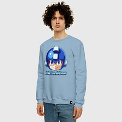 Свитшот хлопковый мужской Mega Man - Rockman, цвет: мягкое небо — фото 2