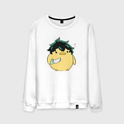 Свитшот хлопковый мужской Опасный Мидория My Hero Academia, цвет: белый