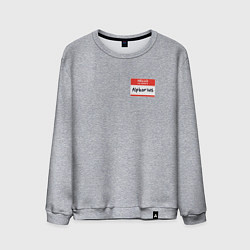 Свитшот хлопковый мужской Меня зовут Альфарий, цвет: меланж