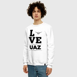 Свитшот хлопковый мужской UAZ Love Classic, цвет: белый — фото 2