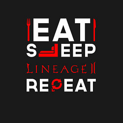 Свитшот хлопковый мужской Надпись Eat Sleep Lineage 2 Repeat, цвет: черный — фото 2