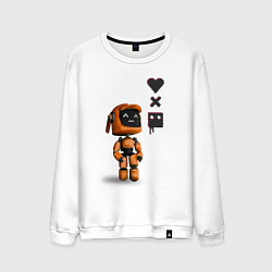 Свитшот хлопковый мужской Оранжевый робот с логотипом LDR, цвет: белый