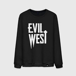 Свитшот хлопковый мужской Evil west logo, цвет: черный