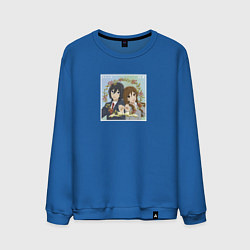 Свитшот хлопковый мужской Кёко и Изуми арт, цвет: синий