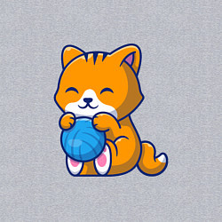 Свитшот хлопковый мужской Рыженький котик, цвет: меланж — фото 2