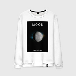 Свитшот хлопковый мужской Moon Луна Space collections, цвет: белый